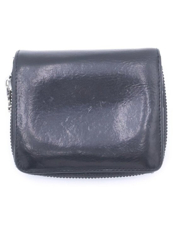 Chrome Hearts SQ Zip Bill Square Zip Leather Wallet Black